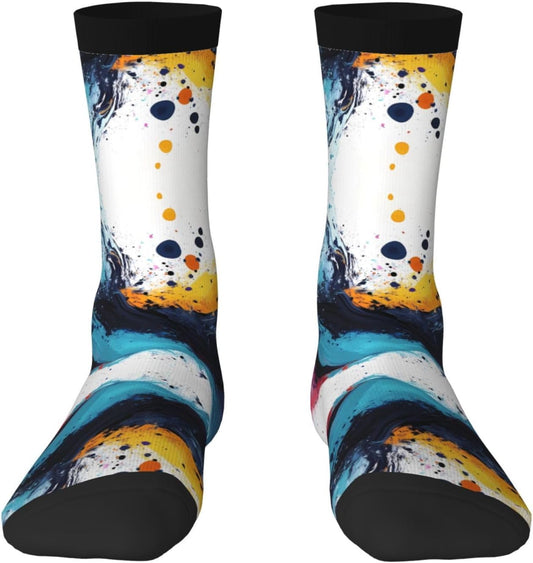 Chaussettes de sport: hauteur mi-mollet, à motifs, respirant
