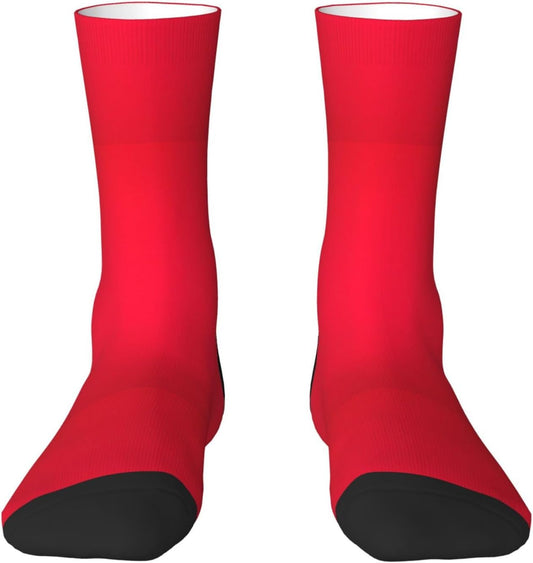 Chaussettes – hauteur mi-mollet, en polyester, rouge